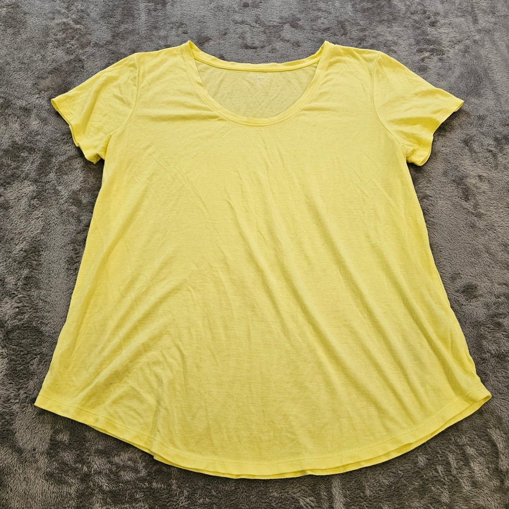 a.n.a A New Approach Yellow Scoop Neck Short Sleeve T-Shirt XL